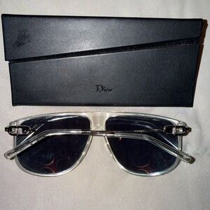 Dior Clear Frame Sunglasses with Black Lenses